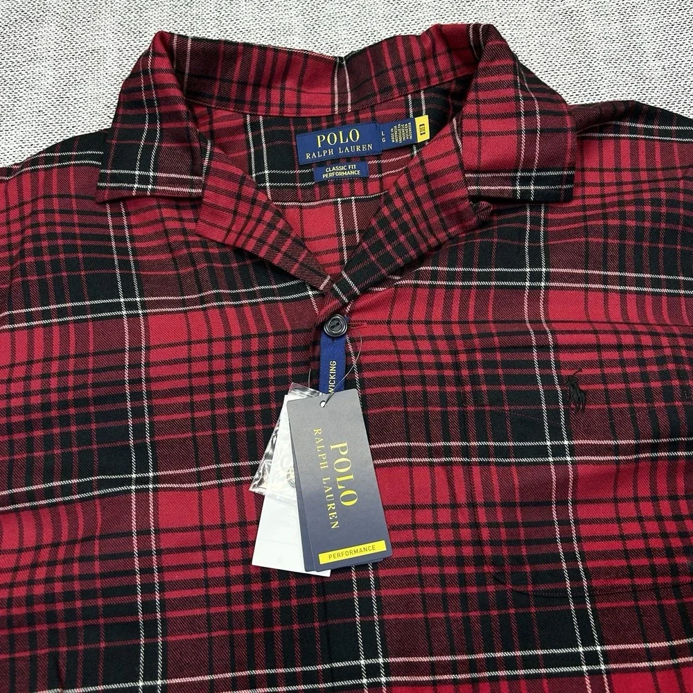 Polo Ralph Lauren Button Up Overshirt Mens L Brushed Twill Camp Loop Performance